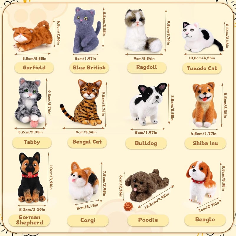 Mayboos 12 Pcs Needle Felting Kit, Animal Needle Felting Beginner Kits Wool Felt Needle Felting Tools with Instruction for DIY Craft Animal Home Decoration - Image 4